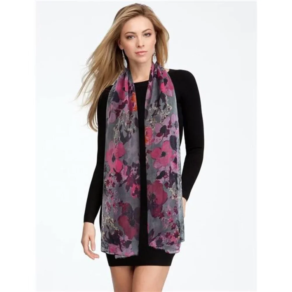 👉 Women's Floral Flower Printed Lightweight Cotton Summer Scarves Head Sha